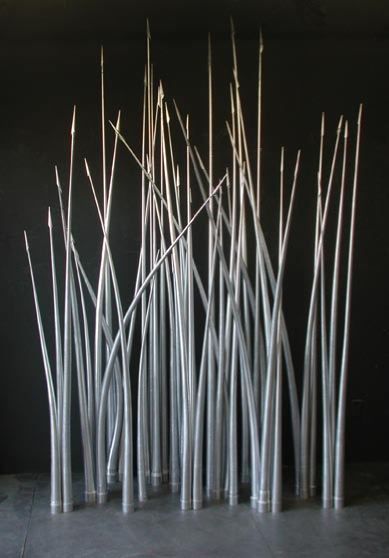 Silver Forest (10) 6” to 12” (in groups of three and four) paper, foam, lead, steel
