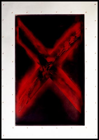 X-Rated (23) Frames series 27” x 38” aluminium, resin, stainless steel, paint